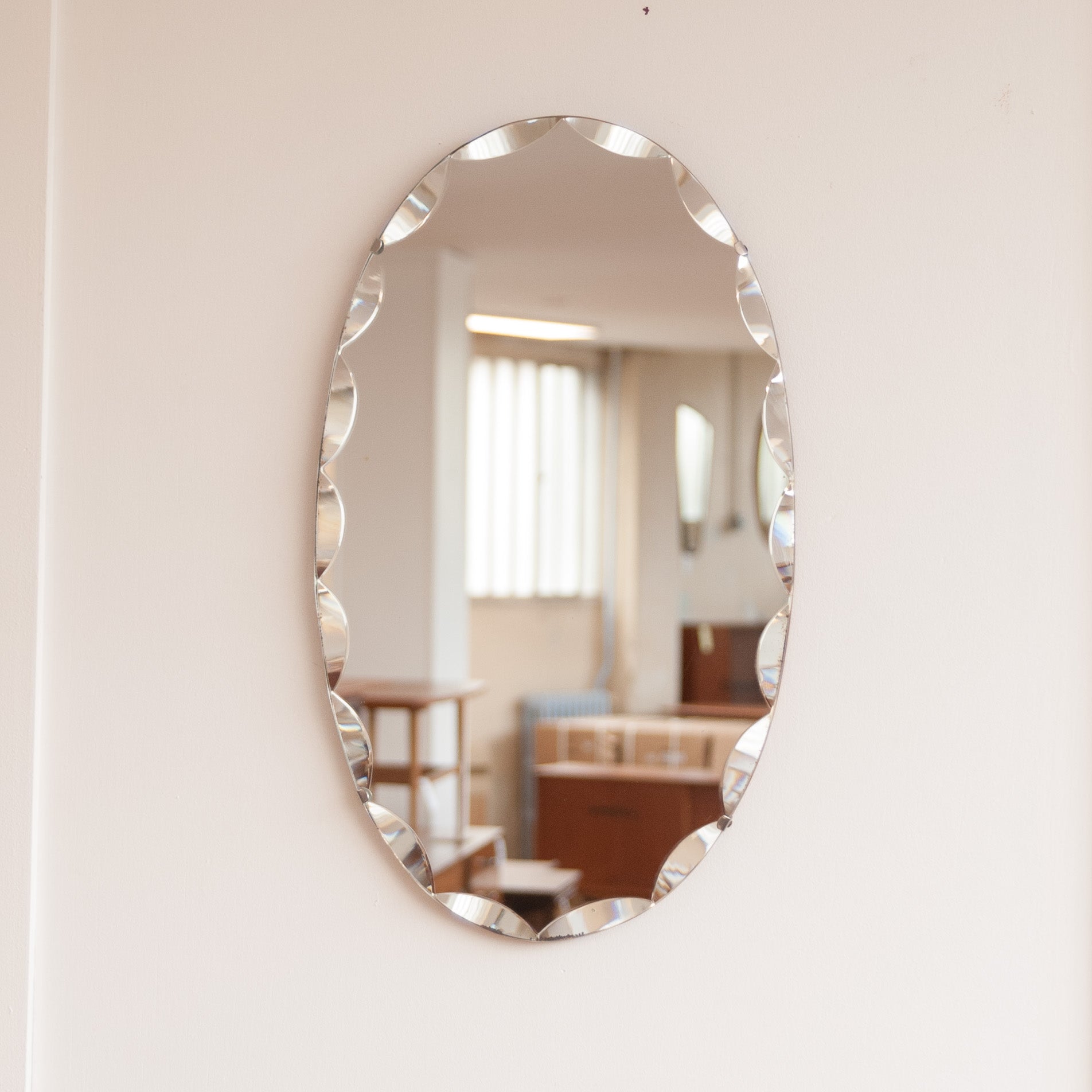 Miroir Art déco biseauté ovale