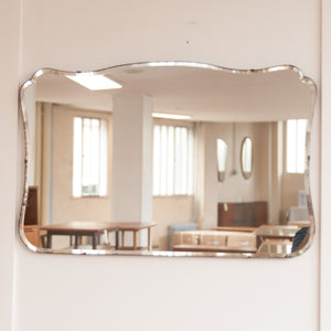 Grand miroir horizontal arrondi