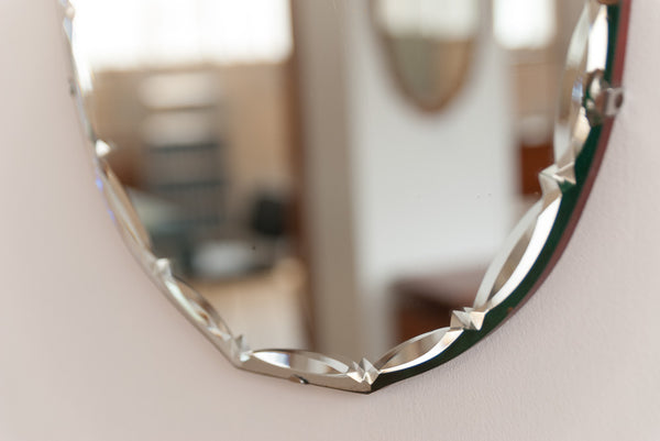 Miroir Art déco biseauté ovale