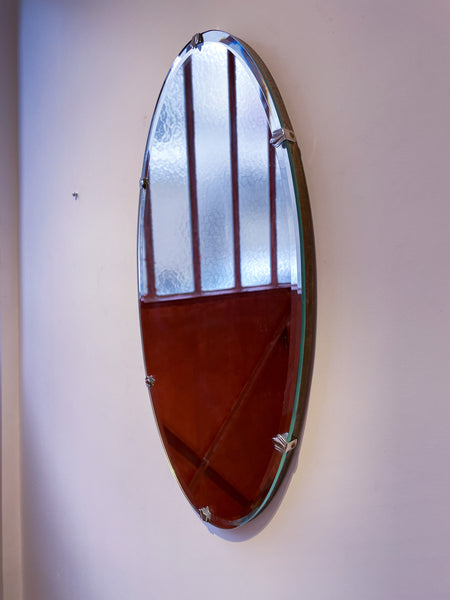 Miroir oval biseauté
