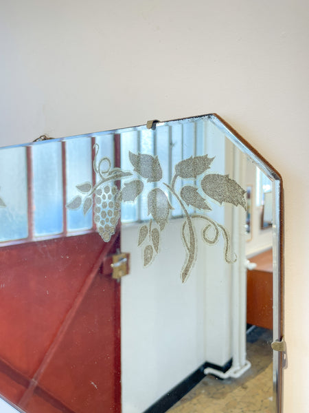 Miroir horizontal à motif floral