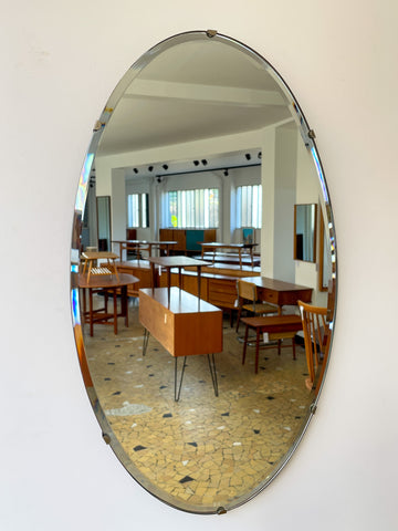 Miroir oval biseauté