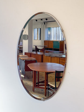 Miroir oval biseauté années 50