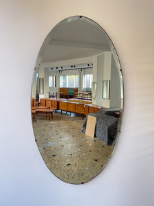 Grand miroir oval biseauté