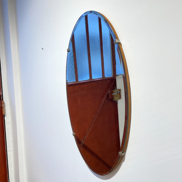 Miroir Art déco biseauté ovale