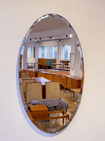 Miroir oval biseauté